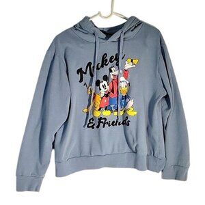 Disney Mickey &‎ Friends Blue Hoodie XL Pullover Sweatshirt